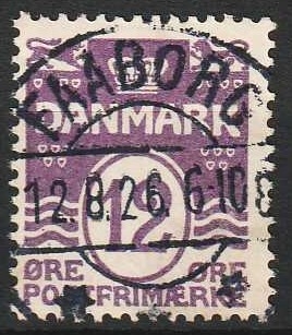 FRIMÆRKER DANMARK | 1926 - AFA 168 - Bølgelinie 12 øre violet - Lux Stemplet Faaborg (Sjælden)